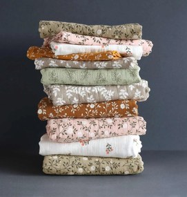 A Little Lovely Company - panni in mussola, blossom - dark sage - 2 pezzi