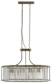 Lampadario Contemporaneo Victoria Acciaio Adjustable Vetro 5 Luci E27