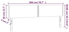 Testiera Cappuccino a LED 200x5x78/88 cm in Similpelle