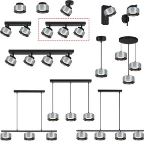 Brilagi - Faretto AURA LUX 3xGX53/30W/230V nero/fumo