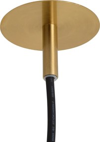 Lampada a sospensione Art Déco oro con vetro opale IP44 - Flore