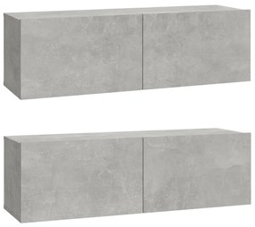 Set di mobili porta tv 6 pz grigio cemento in legno multistrato