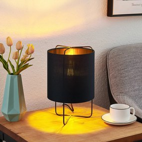 Lindby Kesta lampada da tavolo, nero-oro, 32 cm