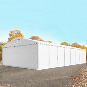 TOOLPORT 8x24 m tenda capannone, altezza 2,6m, PVC 800, telaio perimetrale, bianco, con statica (sottofondo in terra) - (49270)