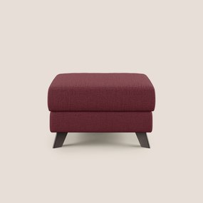 Moon Pouf contenitore e piedini alti in tessuto morbido impermeabile fiammato T03 rosso
