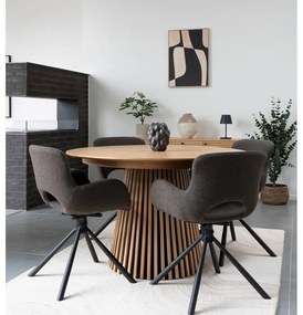 Tavolo da pranzo rotondo allungabile con piano effetto rovere ø 120 cm Osaka - House Nordic