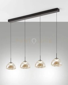 Lucille sospensione cognac 4 luci in vetro attacco linearea led cct...