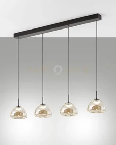 Lucille sospensione cognac 4 luci in vetro attacco linearea led cct...