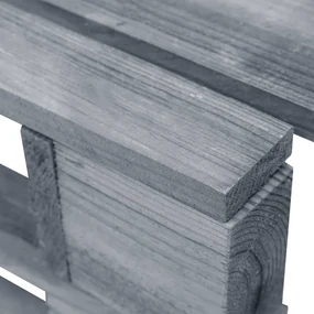 Ottomana da giardino pallet in legno di pino impregnato grigio