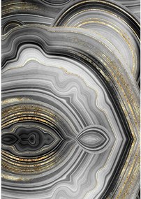 Set di tappetini per il bagno grigi/dorati 2 pz 60x100 cm CT – Foutastic