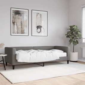 Divano Letto Con Materasso Grigio Scuro 80x200 Cm İn Tessuto /