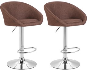 Set 2 Sgabelli Bar Miami İn Stoffa - Comfort E Stile Per İl Tuo Spazio / Chrom / Braun