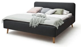 Letto matrimoniale imbottito color antracite con contenitore con rete inclusa 160x200 cm Mattis – Meise Möbel