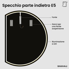 Specchio a mezzaluna con luce LED E5