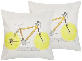 Set di 2 cuscini stampa di bicicletta 45 x 45 cm multicolore RUSCUS Beliani