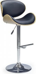 Sgabello da bar H-44 in rovere/nero