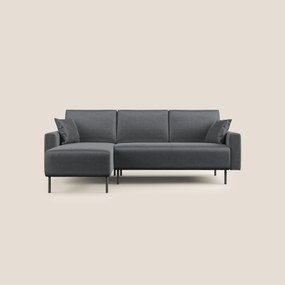 Arthur divano moderno angolare in velluto morbido impermeabile T01 antracite Sinistro
