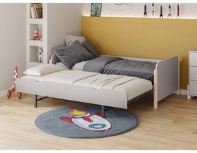 Letto per bambini in legno di pino crema con letto estraibile 90x190 cm Enola - Marckeric