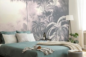 Carta da parati – Alberi tropicali con tocco vintage