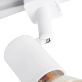 Sistema a binario moderno con 5 faretti monofase bianco - Jeany