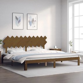 Giroletto Con Testiera Ambra 200x200 Cm İn Legno Massello /
