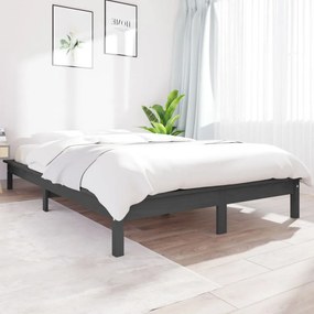 Giroletto Grigio 135x190 Cm Double İn Legno Massello Di Pino /