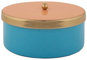 Scatola decorativa blu in metallo ø 16x6 cm Double Funky – PT LIVING