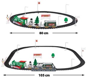 Trenino natalizio a LED, alimentazione 2xAA, bianco caldo