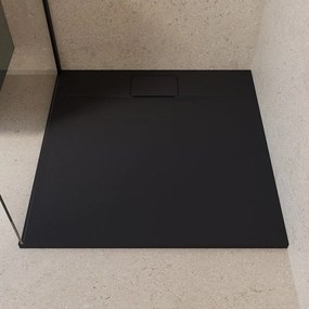 Piatto doccia SENSEA in composito minerale di resina gelificata nero L 90 x L 90 x H 2.7 cm