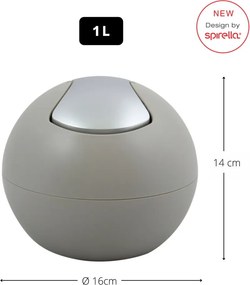 Cestino per la spazzatura grigio tortora in plastica 1 l Bowl Matt – Spirella