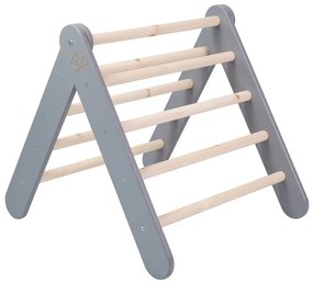 Pikler triangolo montessori grigio in pino massiccio 60x60x60 cm Montessori – Meowbaby