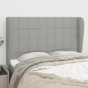 Testiera Ad Orecchio Grigio Chiaro 147x23x118/128 Cm İn Tessuto /