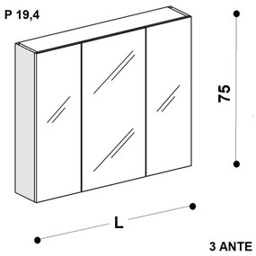 Specchio Easy rettangolare 95 x 80 cm