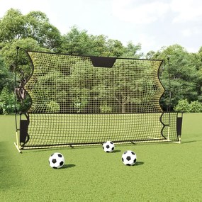 Rete Rimbalzante Da Calcio Nera Gialla 183x85x120cm Poliestere /