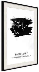 Poster  Zodiac: Sagittarius I  Cornice Quadri Cornice nera con pass-partout, Larghezza x Altezza Home decor 20x30