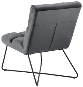 Poltrona grigia con rivestimento in velluto Alba – Actona