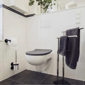 WENKO 23828100-WC sedile WC SEDILO 45,2x36,2 cm grigio/argento