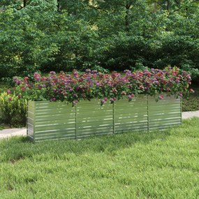 Letto Rialzato Giardino 320x40x77 Cm İn Acciaio Zincato Argento /