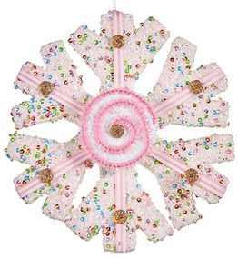 Decorazione Natalizia Fiocchi di neve Bianco Rosa 17 x 6 x 17 cm (8 Unità)