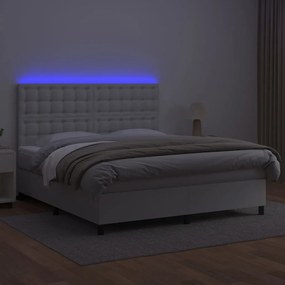 Giroletto molle con materasso e led bianco 180x200cm similpelle