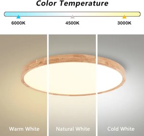 Brilagi - Plafoniera LED WOODROUND LED/40W/230V 3000/4000/6000K Ø 60 cm