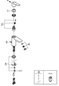 GROHE 32277002 - Miscelatore per lavabo START, taglia S, cromo lucido