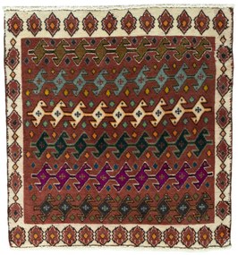 Shiraz Tappeto persiano 60 x 60 Rosso (Iran) Annodato A Mano