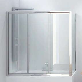 Kamalu - box vasca angolare 180x80cm cristallo trasparente p2000s