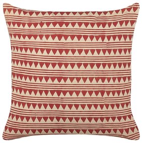 Cuscino cotone rosso e beige 45 x 45 cm DEGLUPTA Beliani