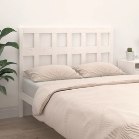Testiera per letto bianca 125,5x4x100 cm legno massello di pino