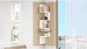 Mensola Angolare Libreria A Parete Sospesa 22x22x117 Bianco Kos