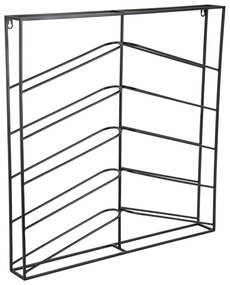 Portabottiglie da parete nero in metallo numero di bottiglie 10 67x66x7,5 cm Cuadro – PT LIVING