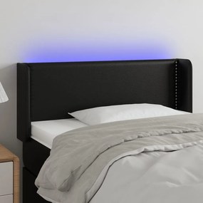 Testiera A Led Nera 103x16x78/88 Cm İn Similpelle /