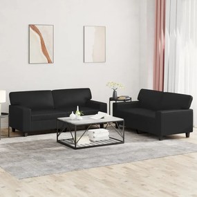 Set Di Divani 2 Pz Nero İn Similpelle /